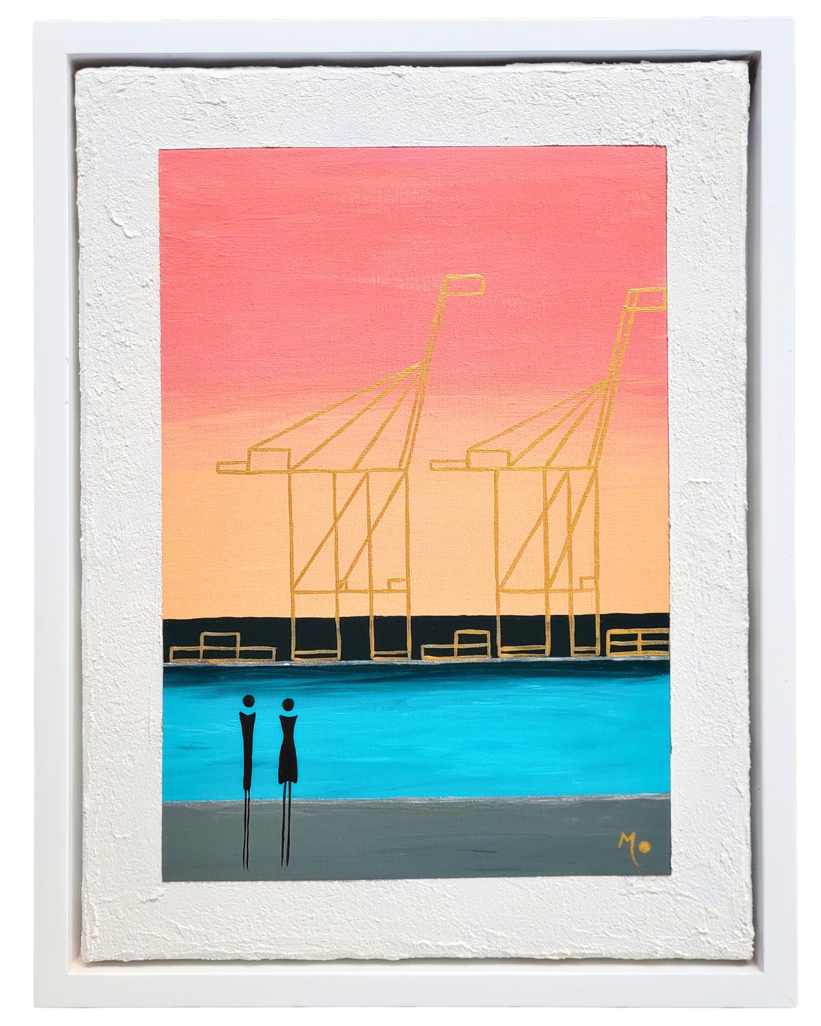 Original Artwork | The Giraffe Cranes | Fremantle | 40x30cm