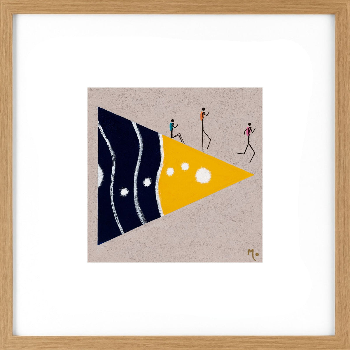 Momentum features an original artwork inspired by the iconic Cape to Cape Track trail marker in the Margaret River region of Western Australia. Light Wood Framed