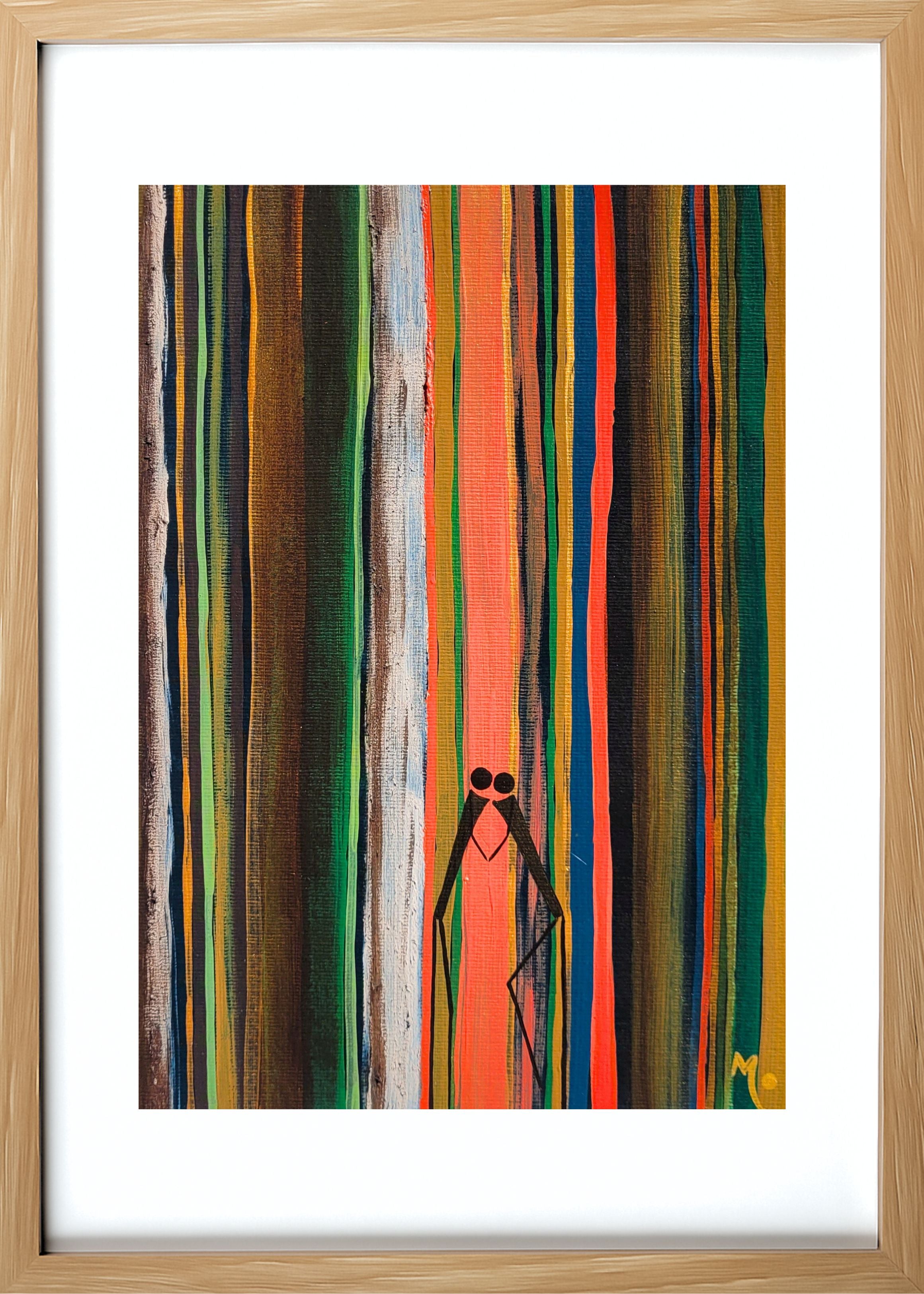 Original acrylic painting on paper inspired by Boranup Forest, Margaret River. "Ils" celebrates love, connection and diversity. Framed, signed and supplied with a Certificate of Authenticity. Free Australia-wide shipping.