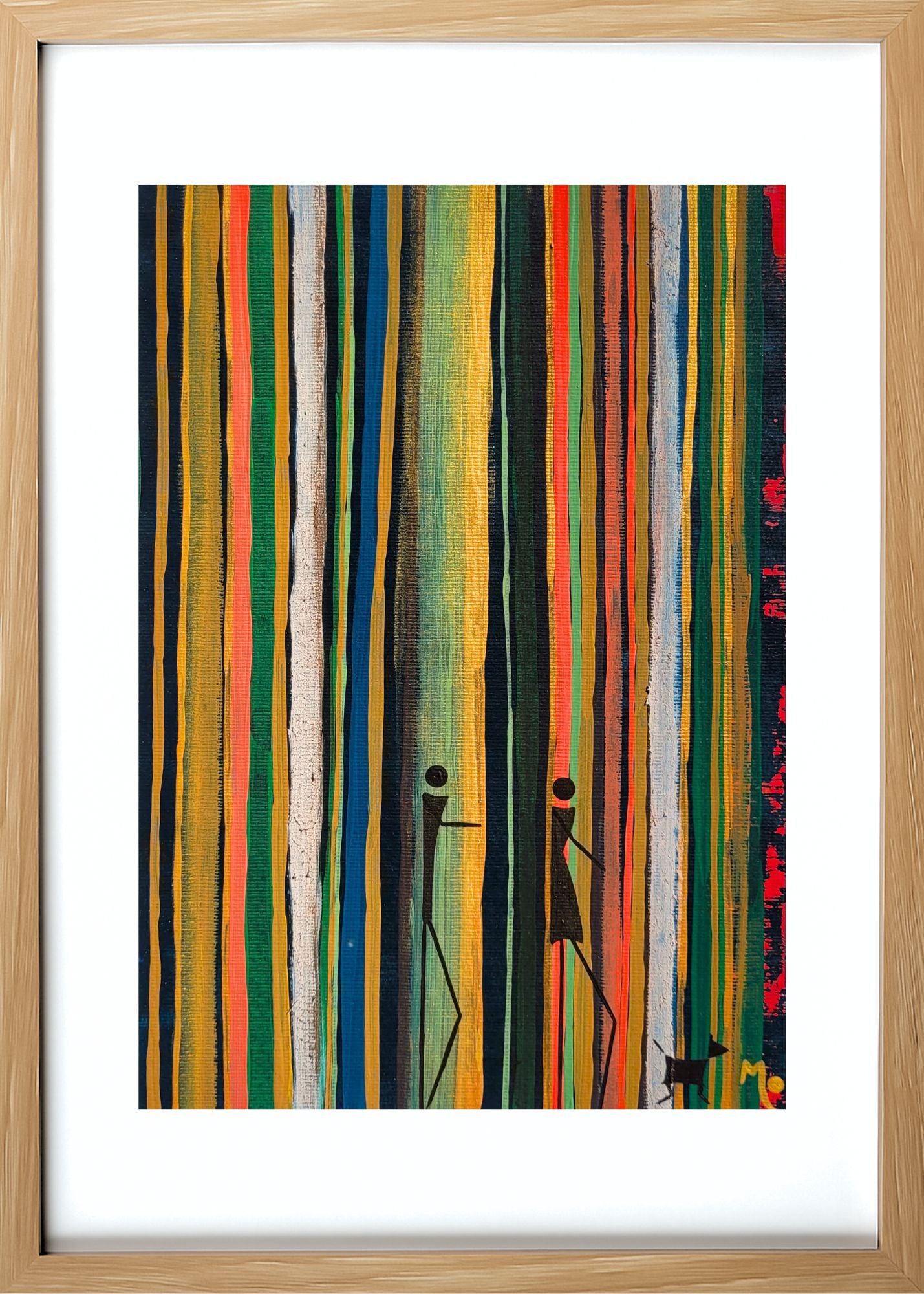 Original acrylic painting on paper inspired by Boranup Forest, Margaret River. "Jamais sans toi" ("Never Without You") celebrates love, loyalty and adventures shared with your dog. Framed, signed and supplied with a Certificate of Authenticity. Free Australia-wide shipping.