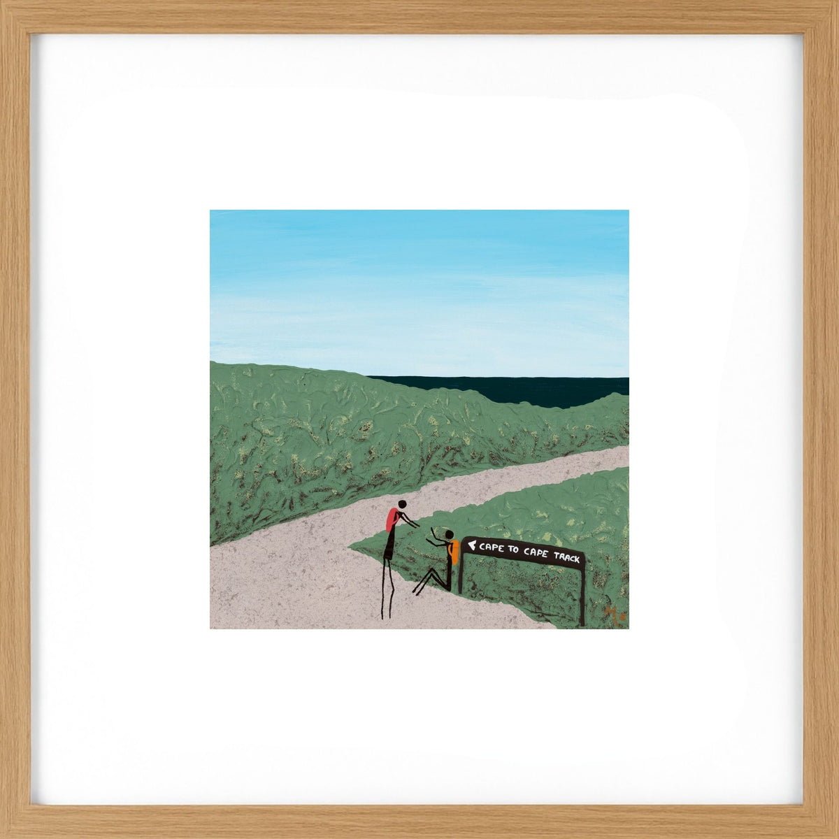 Venture features an original artwork inspired by the Cape to Cape Track in the Margaret River region of Western Australia. Light Wood Framed